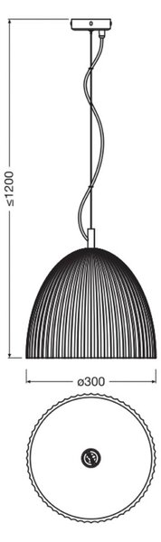 OSRAM Lampa wisząca Decor Plaster Routes Bell, możliwość ściemniania, biały / opal, salon / jadalnia, gips / glina