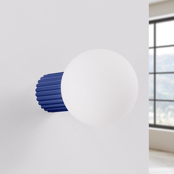 Lampa Ścienna SOLLUX LIGHTING, ORBI, ściemnialny, niebieski, łazienka, aluminium