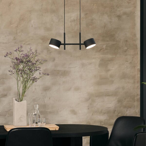 OSRAM Lampa wisząca Decor Kyoto, możliwość ściemniania, czarny, salon / jadalnia, aluminium, nowoczesny