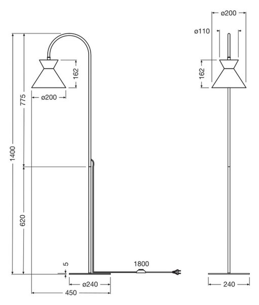 OSRAM Lampa stojąca Decor Waist, czarny, salon / jadalnia, metal, nowoczesny