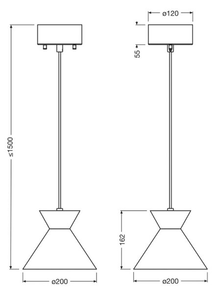 OSRAM Lampa wisząca Decor Waist, możliwość ściemniania, czarny, salon / jadalnia, metal, nowoczesny