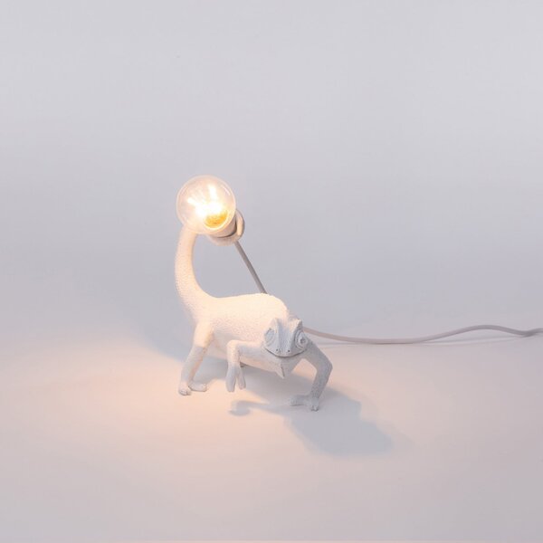 Lampa Stołowa SELETTI, Chameleon Lamp Still, biały, salon, tworzywo sztuczne, design