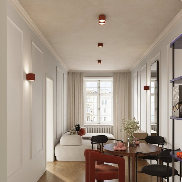 Lampa Sufitowa SOLLUX LIGHTING, RIBLA, ściemnialny, brąz rdzawy, salon, aluminium