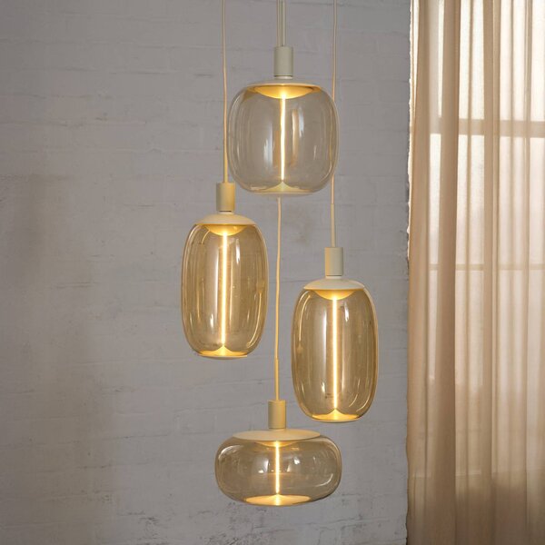 OSRAM Lampa wisząca Decor Needle Plate, możliwość ściemniania, kremowy / amber, salon / jadalnia, metal, nowoczesny