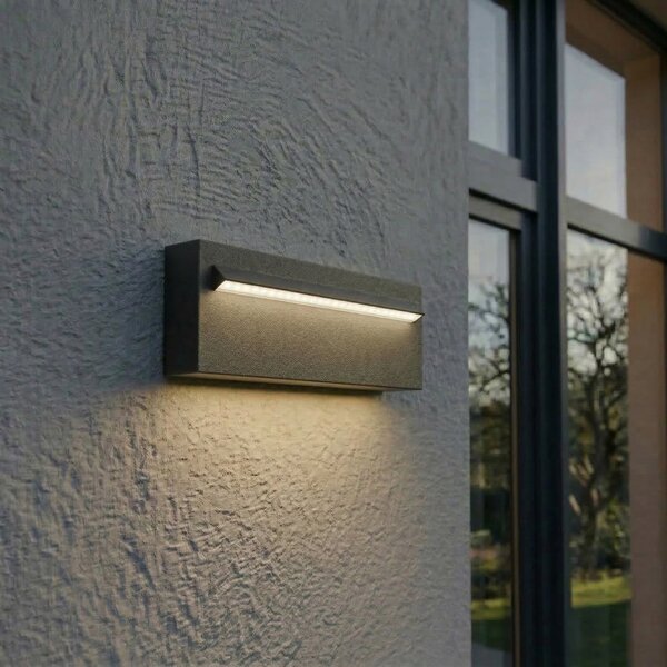 Zewnętrzna Lampa Lucande, Joril, czarny, taras, aluminium, nowoczesny