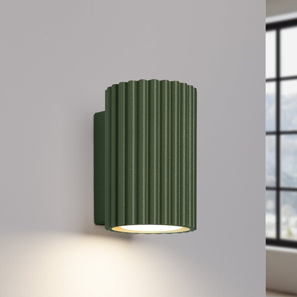 Lampa Ścienna SOLLUX LIGHTING, ALORA, ściemnialny, zielony, salon, aluminium
