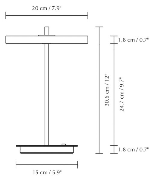 UMAGE Lampa stołowa LED Asteria Move, możliwość ściemniania, zielony, salon / jadalnia, metal, design