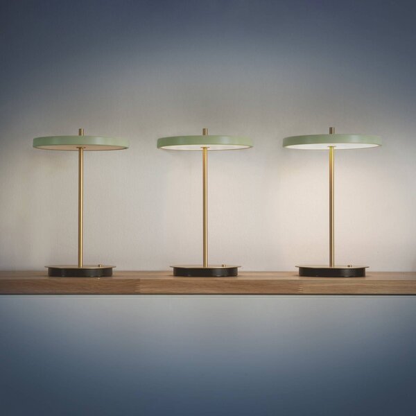 UMAGE Lampa stołowa LED Asteria Move, możliwość ściemniania, zielony, salon / jadalnia, metal, design