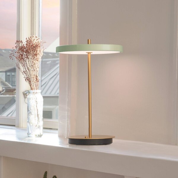 UMAGE Lampa stołowa LED Asteria Move, możliwość ściemniania, zielony, salon / jadalnia, metal, design