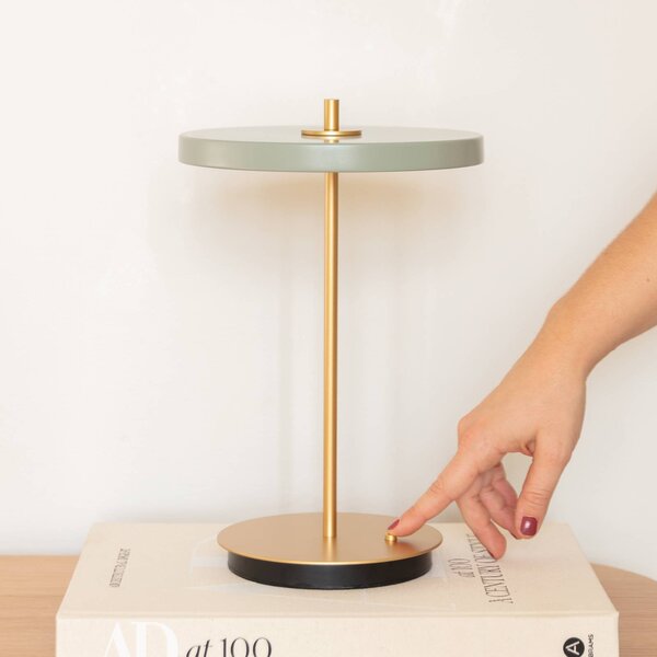 UMAGE Lampa stołowa LED Asteria Move, możliwość ściemniania, zielony, salon / jadalnia, metal, design