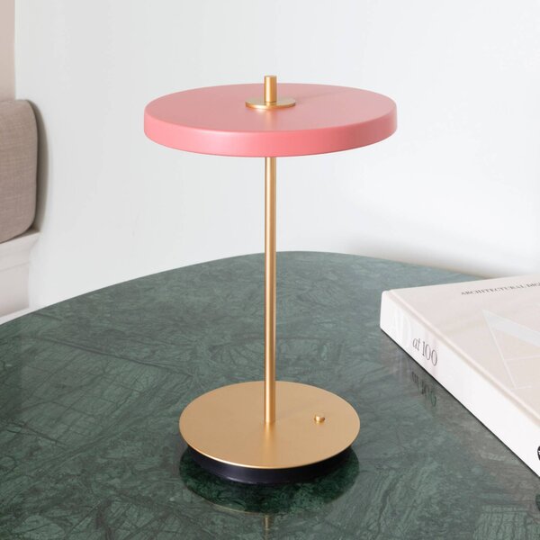 UMAGE Lampa stołowa LED Asteria Move, możliwość ściemniania, fioletowy / różowy / bladoróżowy, salon / jadalnia, metal, design