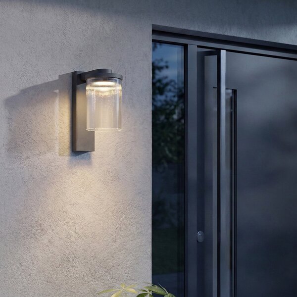 Zewnętrzna Lampa Lucande, Beelia, czarny, taras, aluminium, nowoczesny
