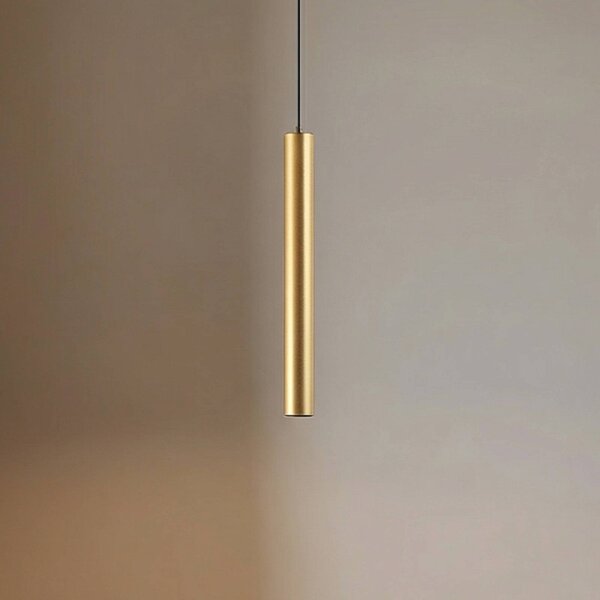 Lampa wisząca LED Lindby Lumaro, złota, 27 cm, 48 V, ściemniana Lumaro 48V Lindby, możliwość ściemniania, mosiężny / złoty, salon / jadalnia, aluminium, nowoczesny