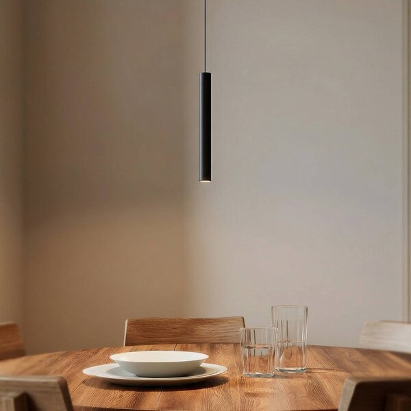 Lampa wisząca LED Lindby Lumaro, czarna, 27 cm, 48 V, ściemniana Lumaro 48V Lindby, możliwość ściemniania, czarny, salon / jadalnia, aluminium, nowoczesny