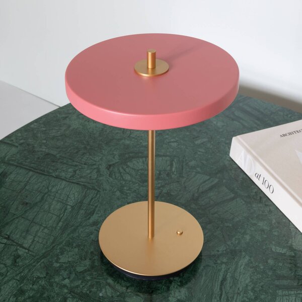 UMAGE Lampa stołowa LED Asteria Move, możliwość ściemniania, fioletowy / różowy / bladoróżowy, salon / jadalnia, metal, design