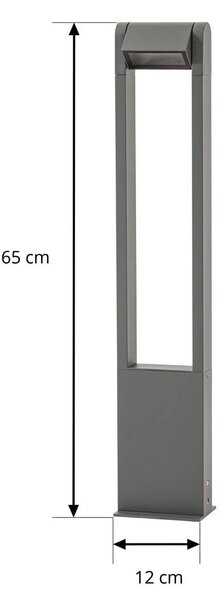 Słupek oświetleniowy LED Meloni Lindby, czarny, aluminium, nowoczesny