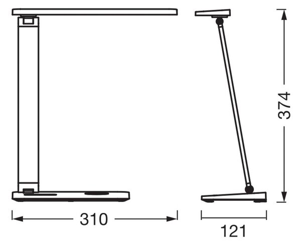 OSRAM Lampa biurkowa LED Office Line Desk Banker, możliwość ściemniania, czarny, biuro, aluminium