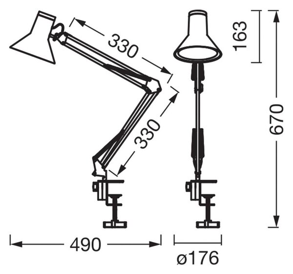 OSRAM Lampa biurkowa LED Office Line Desk Retro Clip, możliwość ściemniania, biały / opal, biuro, metal