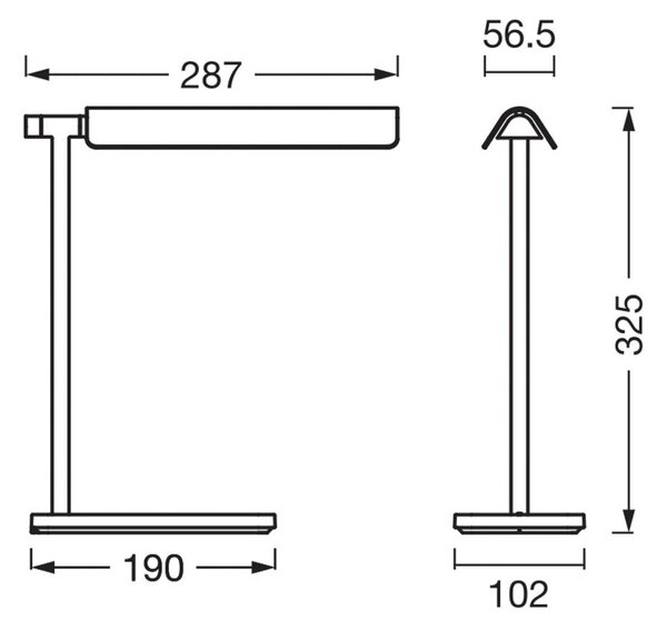 OSRAM Lampa biurkowa LED Office Line Desk Roof, możliwość ściemniania, czarny, biuro, metal