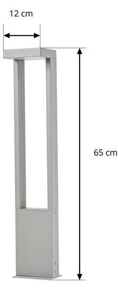 Słupek oświetleniowy LED Lonete Lindby, aluminiowy / szary / cynkowy, aluminium, nowoczesny