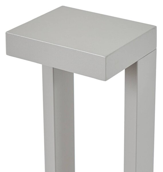 Słupek oświetleniowy LED Lonete Lindby, aluminiowy / szary / cynkowy, aluminium, nowoczesny