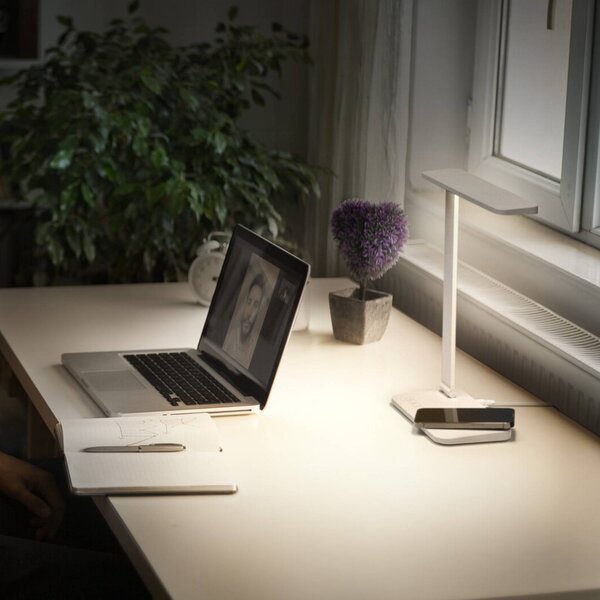 OSRAM Lampa biurkowa LED Office Line Desk Banker, możliwość ściemniania, biały / opal, biuro, aluminium