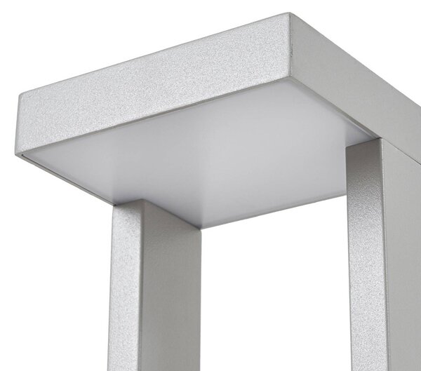 Słupek oświetleniowy LED Lonete Lindby, aluminiowy / szary / cynkowy, aluminium, nowoczesny