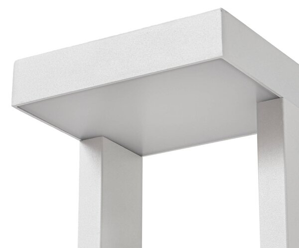 Słupek oświetleniowy LED Lonete Lindby, biały / opal, aluminium, nowoczesny