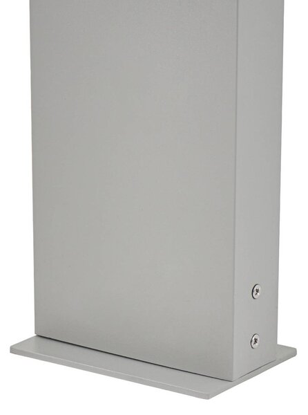 Słupek oświetleniowy LED Lonete Lindby, aluminiowy / szary / cynkowy, aluminium, nowoczesny