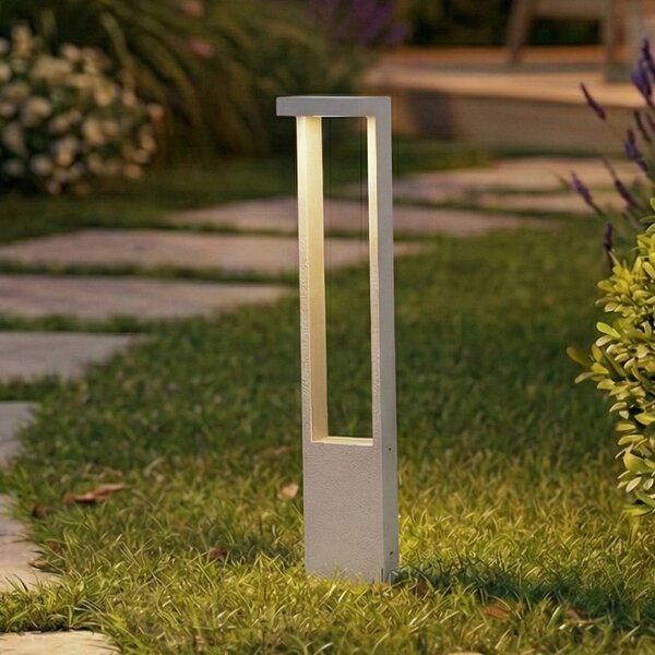 Słupek oświetleniowy LED Lonete Lindby, biały / opal, aluminium, nowoczesny