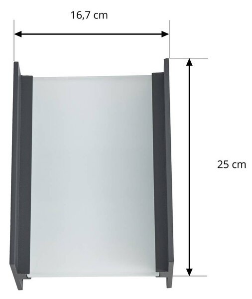 Lindby kinkiet zewnętrzny LED Selqa, numer domu, antracyt, IP65 Selqa, czarny, metal, nowoczesny