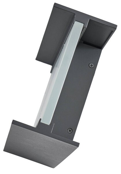 Lindby kinkiet zewnętrzny LED Selqa, numer domu, antracyt, IP65 Selqa, czarny, metal, nowoczesny