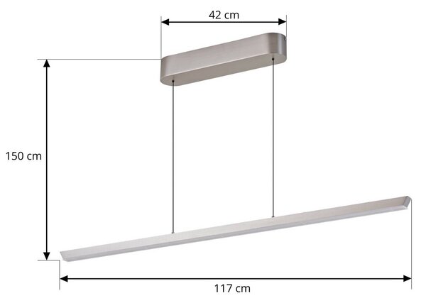 Lampa wisząca Solvar Lucande, możliwość ściemniania, chromowy / srebrny, salon / jadalnia, metal, nowoczesny