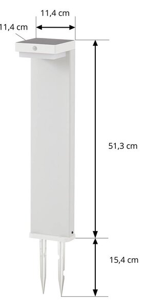 Lindby LED-słupek oświetleniowy solarny Eleazar, biały, aluminium, czujnik Eleazar Lindby, możliwość ściemniania, biały / opal, aluminium