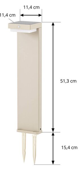 Lindby słupek oświetleniowy LED Eleazar, beżowy, aluminium, czujnik Eleazar Lindby, możliwość ściemniania, kremowy / amber, aluminium