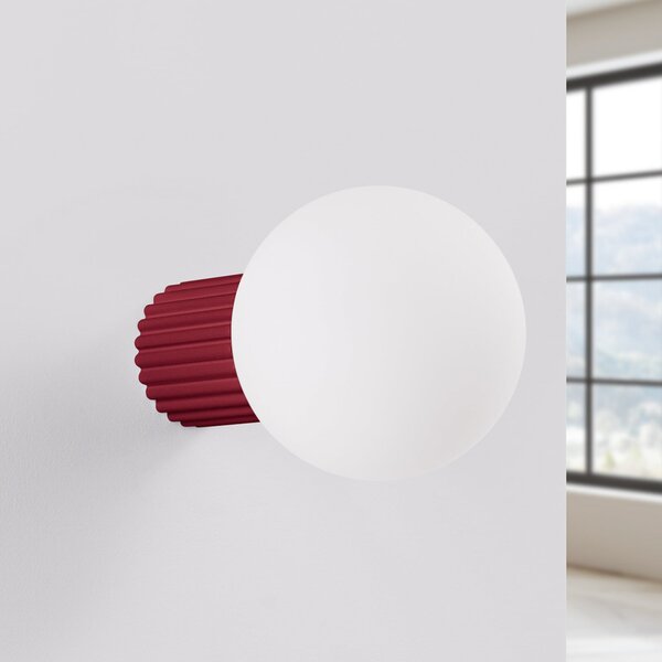 Lampa Ścienna SOLLUX LIGHTING, ORBI, ściemnialny, czerwony, łazienka, aluminium