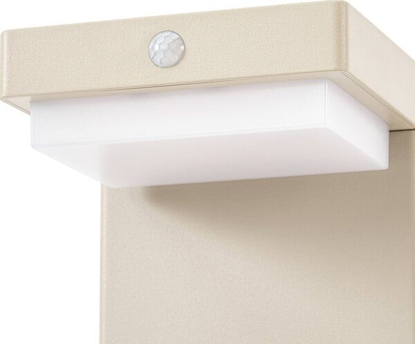Lindby słupek oświetleniowy LED Eleazar, beżowy, aluminium, czujnik Eleazar Lindby, możliwość ściemniania, kremowy / amber, aluminium