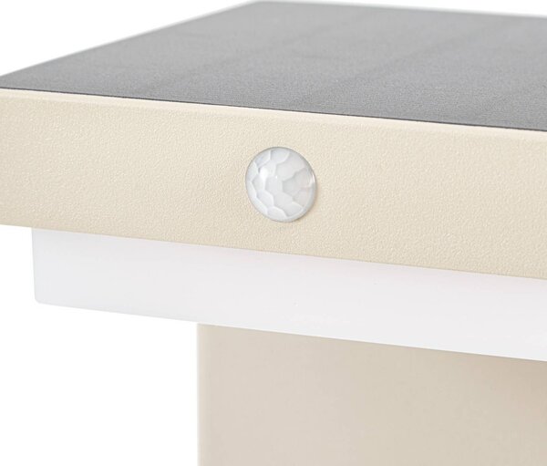 Lindby słupek oświetleniowy LED Eleazar, beżowy, aluminium, czujnik Eleazar Lindby, możliwość ściemniania, kremowy / amber, aluminium