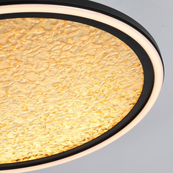 Searchlight Lampa sufitowa LED Luna, możliwość ściemniania, czarny, salon / jadalnia, metal