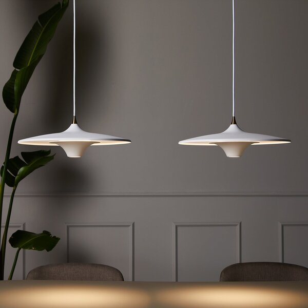 Lampa Wisząca LOOM DESIGN, Moja, ściemnialny, biały, salon, aluminium, nowoczesny