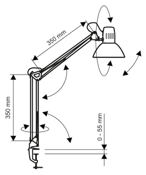 Maul Lampka z klipsem MAULstudy, czerwony, biuro, metal