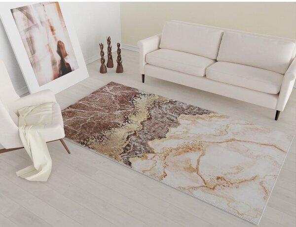 Koniakowo-kremowy dywan odpowiedni do prania 80x50 cm – Vitaus
