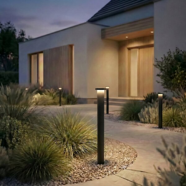 Zewnętrzna Lampa Lindby, Cirel, czarny, taras, aluminium, nowoczesny