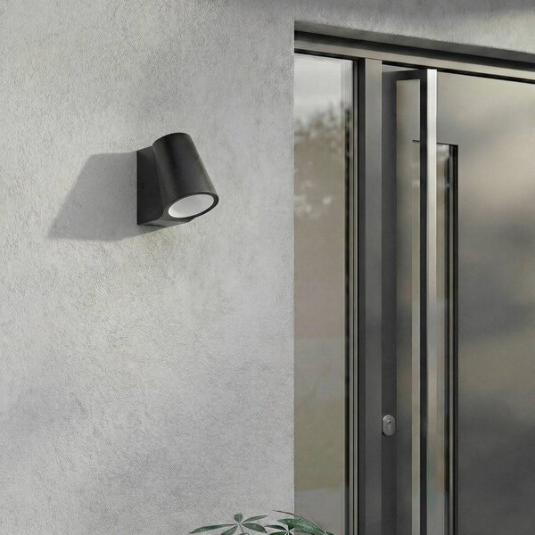 Kinkiet zewnętrzny LED Illuvia Lindby, czarny, aluminium, nowoczesny