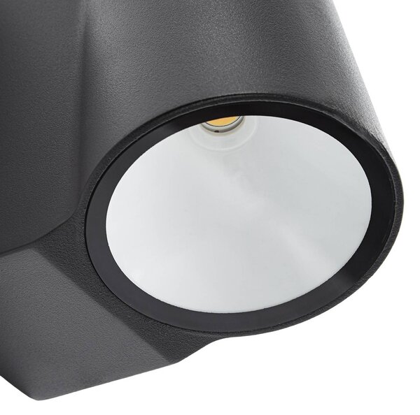 Kinkiet zewnętrzny LED Illuvia Lindby, czarny, aluminium, nowoczesny