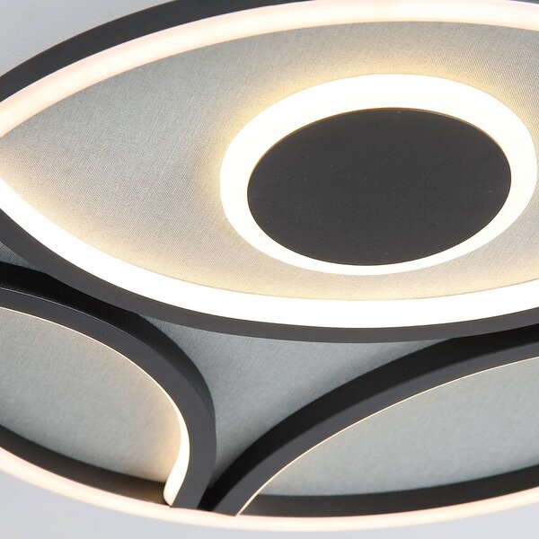 Searchlight Lampa sufitowa LED Zendisc, możliwość ściemniania, czarny, salon / jadalnia, metal, nowoczesny
