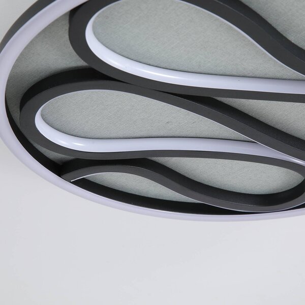 Searchlight Lampa sufitowa LED Zendisc, możliwość ściemniania, czarny, salon / jadalnia, metal, nowoczesny