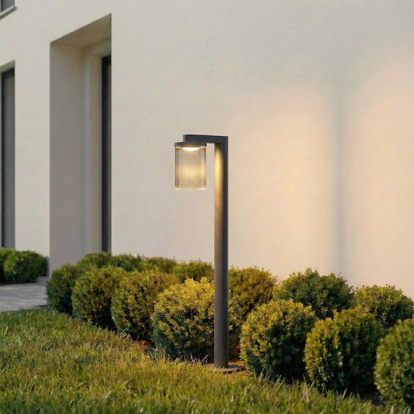 Zewnętrzna Lampa Lucande, Beelia, czarny, taras, aluminium, nowoczesny