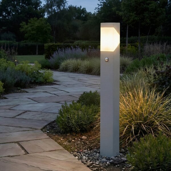 Zewnętrzna Lampa Lucande, Kiran, ściemnialny, szary, taras, aluminium, nowoczesny