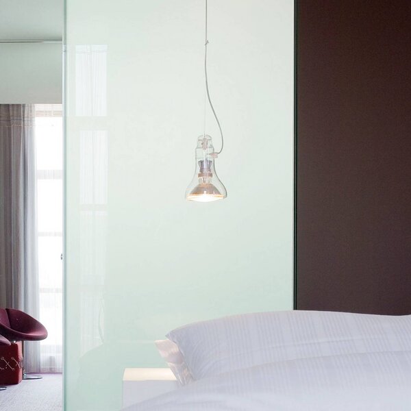 MARSET Lampa wisząca designerska Atlas, przezroczysty / transparentny, salon / jadalnia, tworzywo sztuczne, nowoczesny